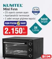KUMTEL MİNİ FIRIN 1420 W 35 LİTRE fiyat ve kampanya bilgisi